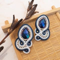 Aros Asimétrico azul y gris