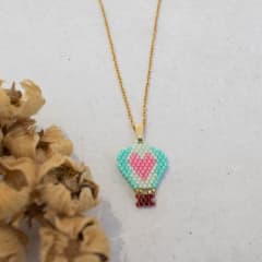 Collar Globo con Corazón rosado