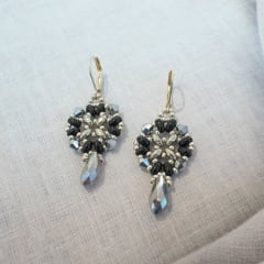 Aros Victoria negro y plateado