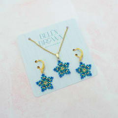 Conjunto Estrellas azul, turquesa y dorado