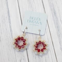 Aros Guirnalda blanco y rojo