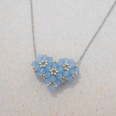 Collar Corazón 3D azul pastel
