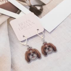 Aros TR Shih Tzu café y blanco
