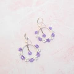 Aros Garden lila y blanco