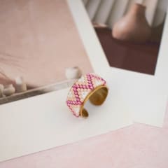 Anillo ajustable Amazonas rosado, melón y blanco