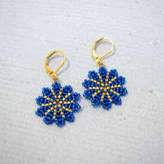 Aros Mónaco largo azul y dorado