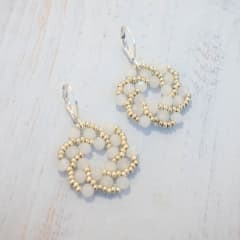 Aros Galaxia blanco y plateado