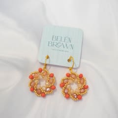 Aros Galaxia salmón y beige
