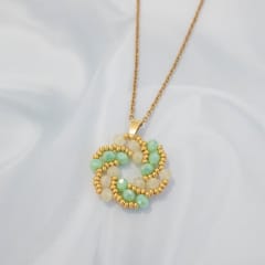 Collar Galaxia menta y crema