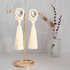 Aros Fleco blanco crema