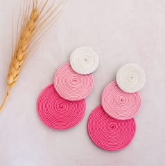 Aros Tres círculos rosado y blanco
