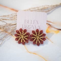 Aros Mónaco burdeo y dorado