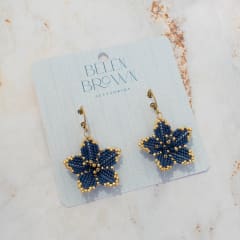 Aros Lily largo azul oscuro