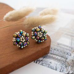 Aros Tiny tornasol y plateado