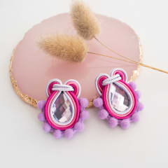 Aros Mini Pompom lila