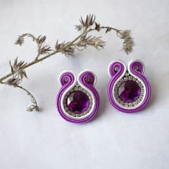 Aros Simple morado y blanco