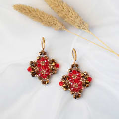 Aros Lady bronce y rojo