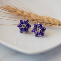 Aros Tiny morado y plateado