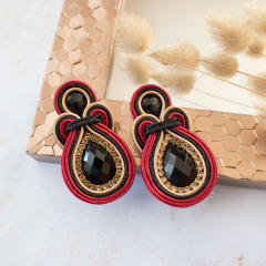 Aros Laura burdeo y negro