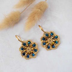 Aros Rueda azul metalizado y dorado