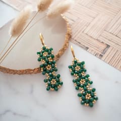Aros Cascada verde oscuro