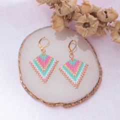 Aros Giza rosado y turquesa