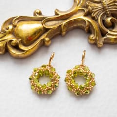 Aros Guirnalda verde musgo