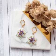 Aros Magnolia menta y morado