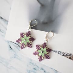 Aros Magnolia morado y menta