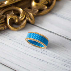 Anillo Jane azul y dorado