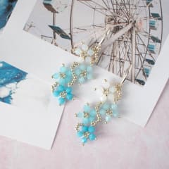 Aros Flores celeste