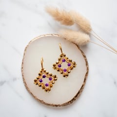 Aros Taylor dorado y morado