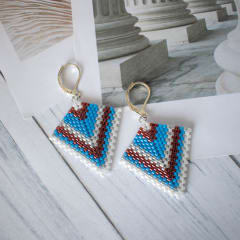 Aros Giza azul y burdeo