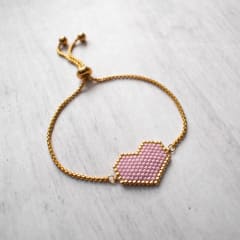 Pulsera ajustable Corazón malva