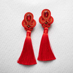 Aros Fleco Largo Rojo