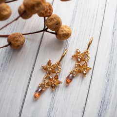 Aros Flor con gota café
