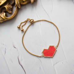 Pulsera ajustable Corazón rojo