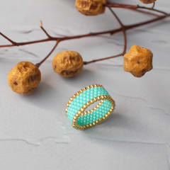 Anillo Jane turquesa y dorado