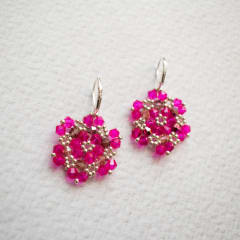 Aros Hexágono fucsia y gris