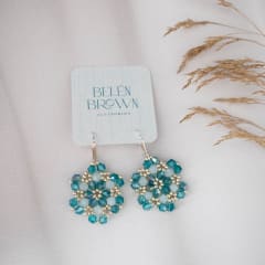 Aros Hexágono turquesa y blanco