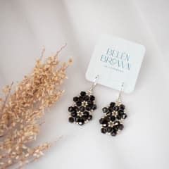 Aros Aura negro y plateado
