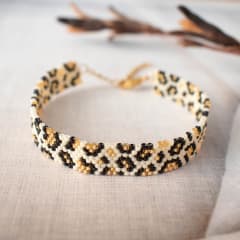 Pulsera Animal print crema