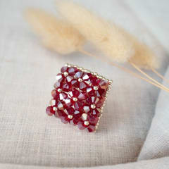 Anillo Cuadrado rojo