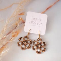 Aros Hexágono bronce y blanco