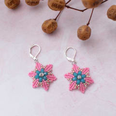 Aros Magnolia rosado y celeste