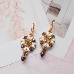 Aros Victoria burdeo y blanco