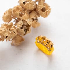 Anillo Corona amarillo y dorado