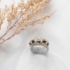 Anillo Corona gris