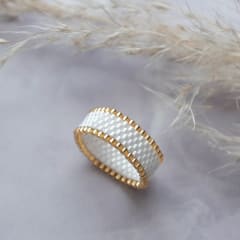 Anillo Jane blanco y dorado