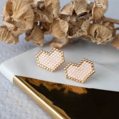 Aros Corazón durazno